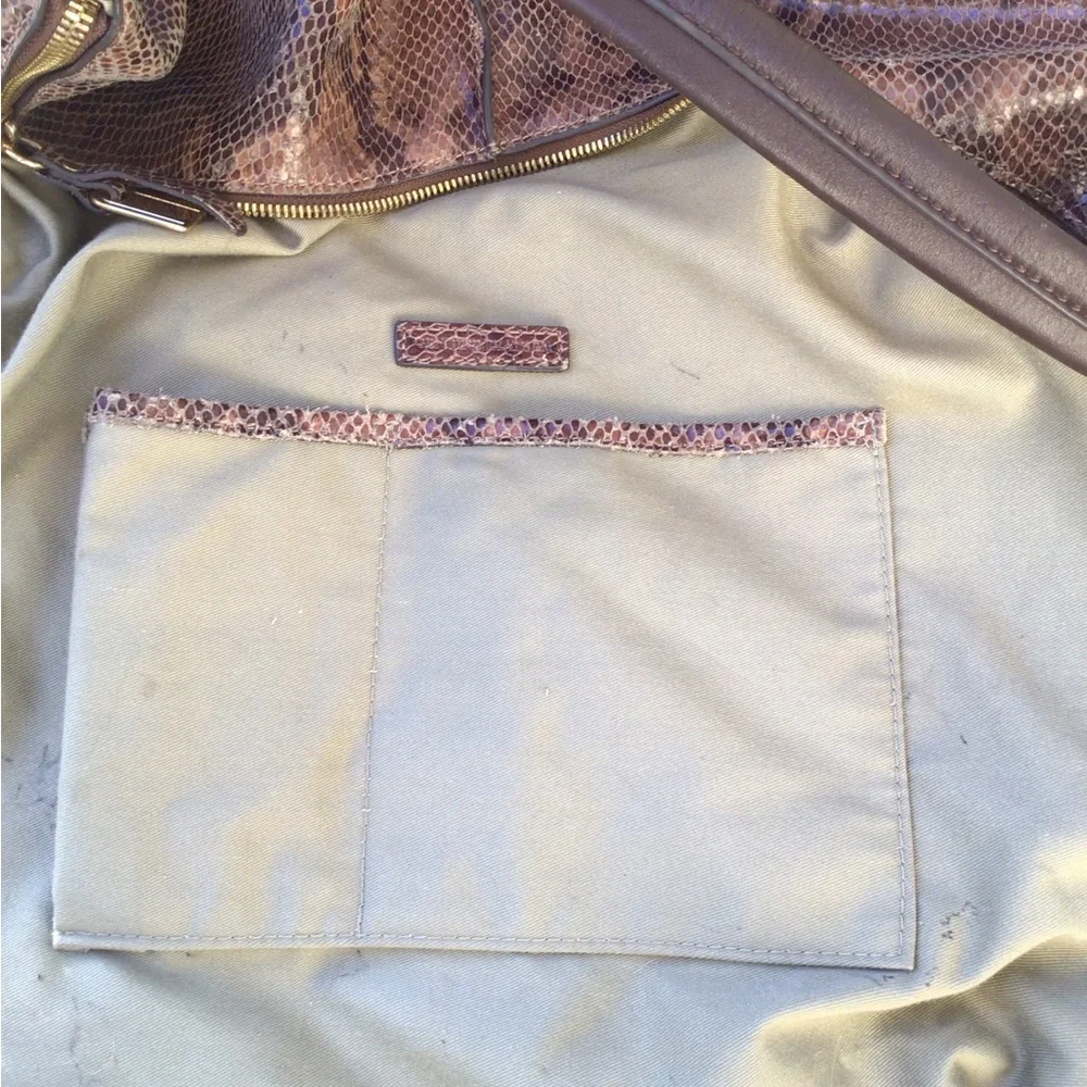 G.I.L.I. Brown Python Leather MILANO Hobo Shoulder Bag